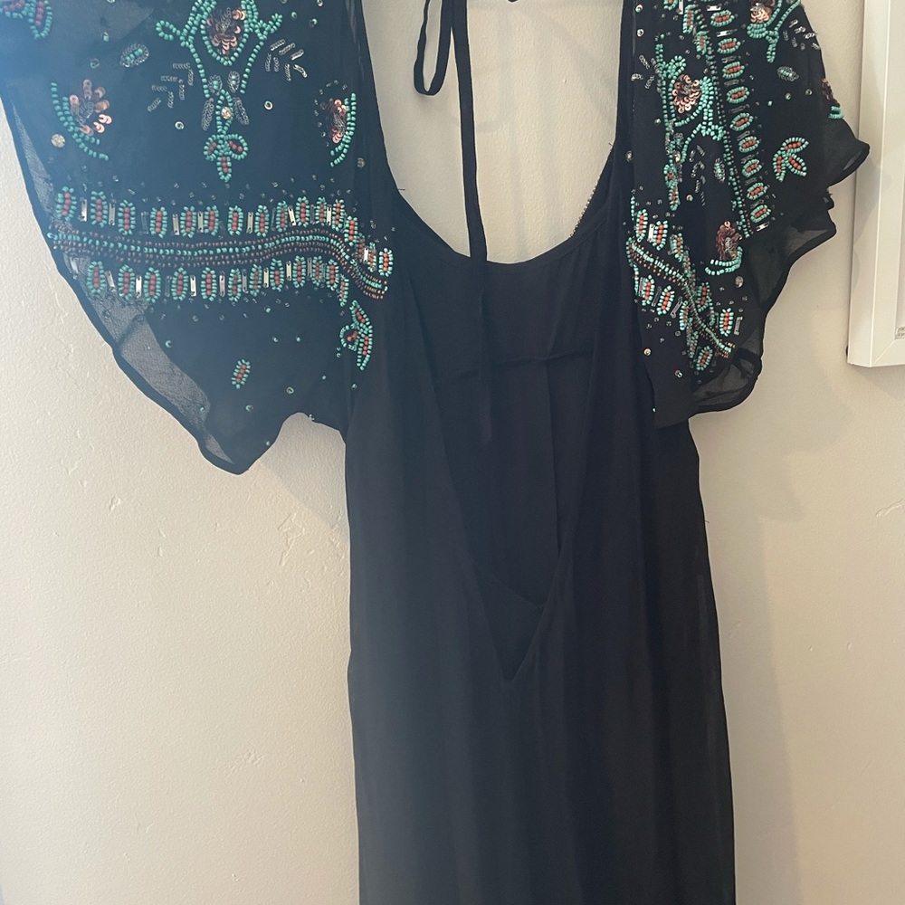 Free People Formal black chiffon gown size 2 - Picture 4 of 6